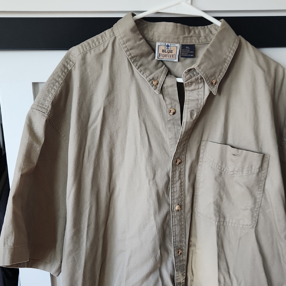 Men's Tan Casual Button Down Shirt
